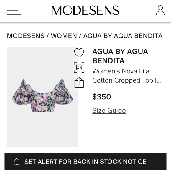 New: Agua by Agua Bendita Nova Lila Top. Size Large - Picture 6 of 16